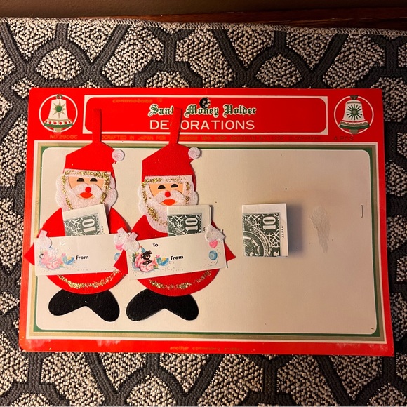 Vintage Santa money holders decorations from Gold Circle New Old Stock- 2 Pieces - Picture 5 of 10